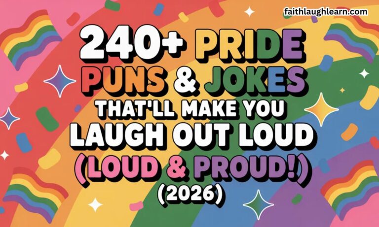 240+ Pride Puns & Jokes That’ll Make You Laugh Out Loud (Loud & Proud!) 🎉 (2026)