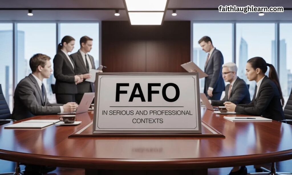 FAFO in Serious and Professional Contexts