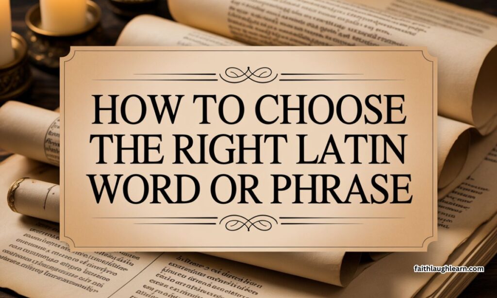 How to Choose the Right Latin Word or Phrase